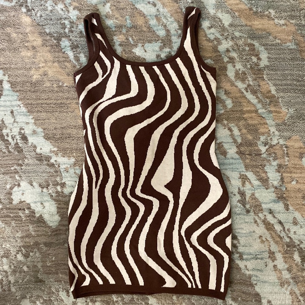 Bailey Rose Brown Zebra Bodycon Dress